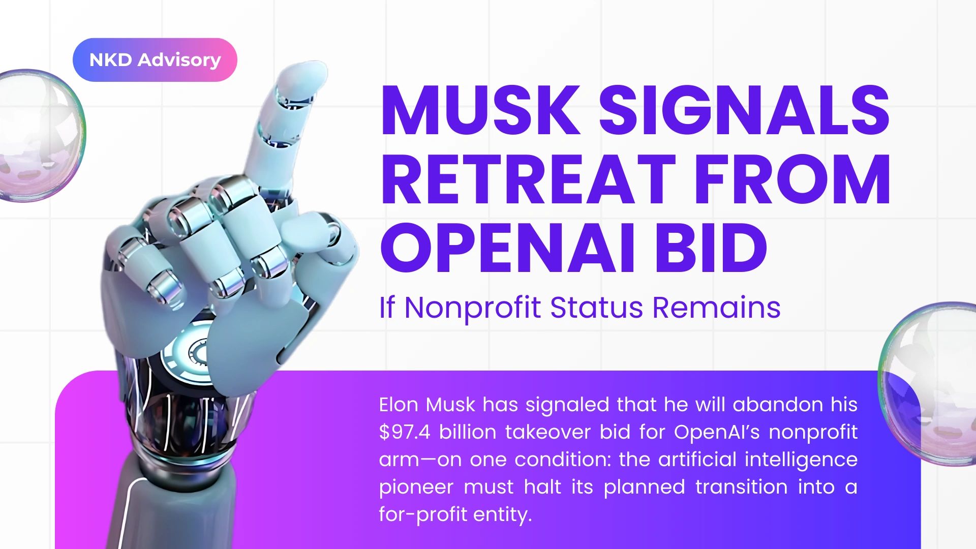 Musk Signals Retreat from OpenAI Bid—If Nonprofit Status Remains